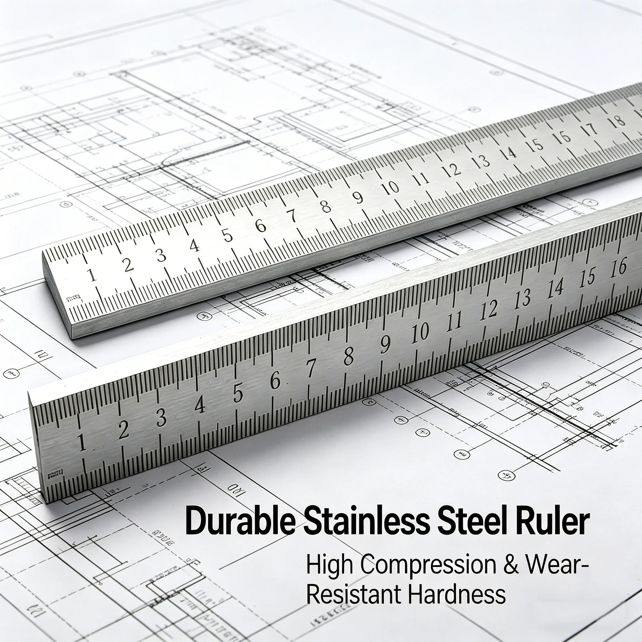 3mm Thickened Stainless Steel High-Precision Multi-Purpose Ruler - Teacher's Ruler, Tailoring Scale, Car Tool & Drawing Gauge