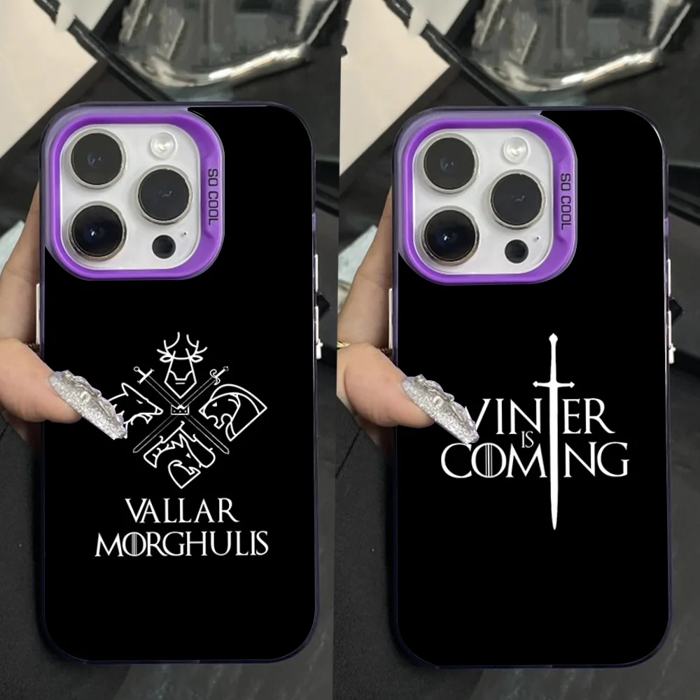 

Valar Morghulis Icon Phone Case For iPhone 16,15,14,13,12,11,Pro,Max,Plus,Mini,XS Anti Fall Purple Matte Hard Bumper