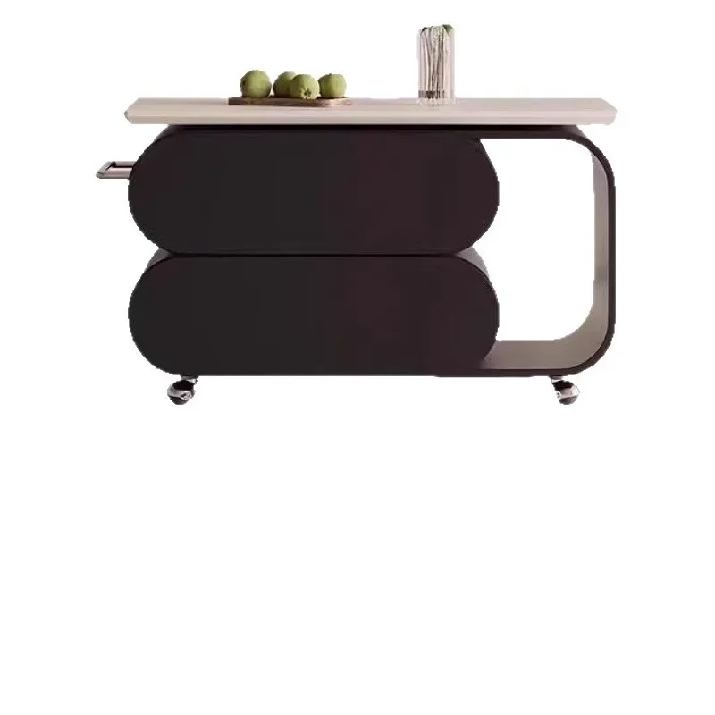 French retro home storage slate modern small apartment light luxury living room lifting coffee table mobile simple