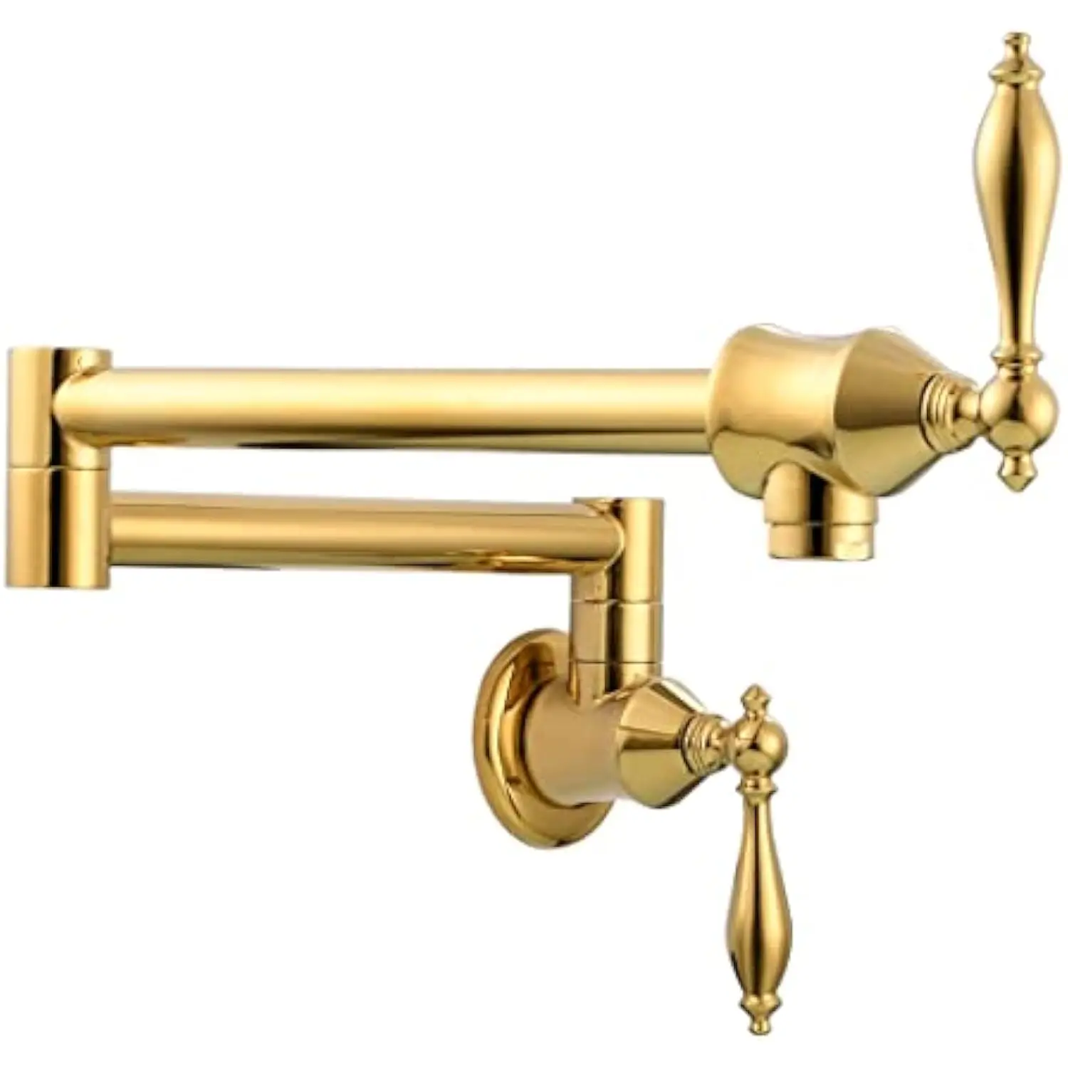 

Pot Filler Brass Kitchen Folding Wall Mounted Single Cold Kitchen Sink Faucet with Double Switch, Stretchable Commercial Faucet