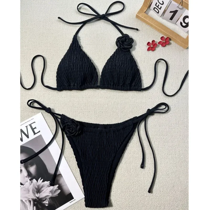夏のセクシーなビキニ水着女性の水着プッシュアップ女性ビーチ水着水着ブラジルビキニセットプール海水浴者