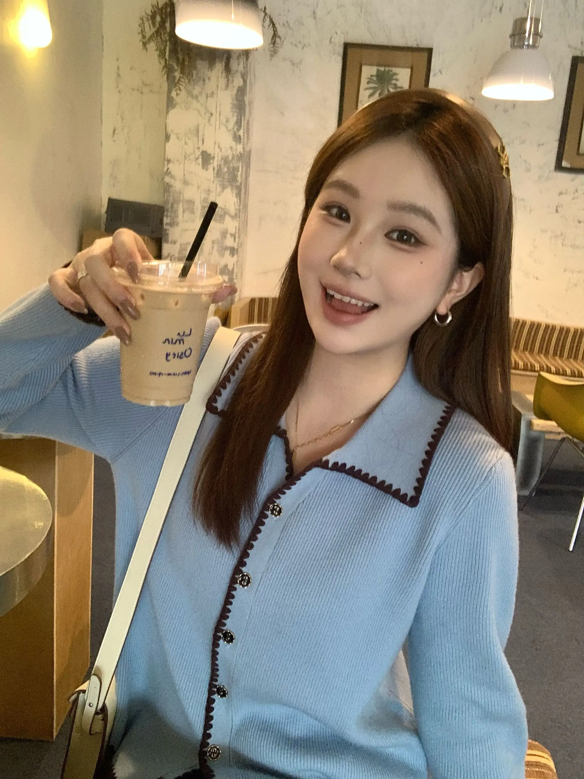 

plus Size Women's Casual Knitted Long Sve Top with Openable Cuffs Slimming Effect Comfortable Polyester Blend Casual Wear