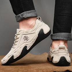 Genuine Leather Octopus bean shoes For Men Fashion Flats Shoes walking sports loafer breathable outdoor Men's driving shoes