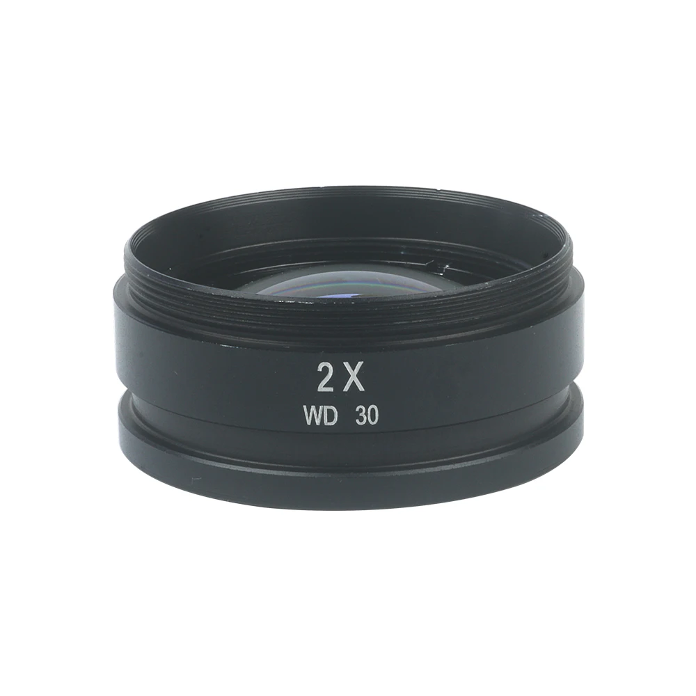 EYSDON 2X Auxiliary Objective Lens M48 Thread WD30 Barlow Lens for Zoom Stereo Microscope Boost Magnification & Clarity