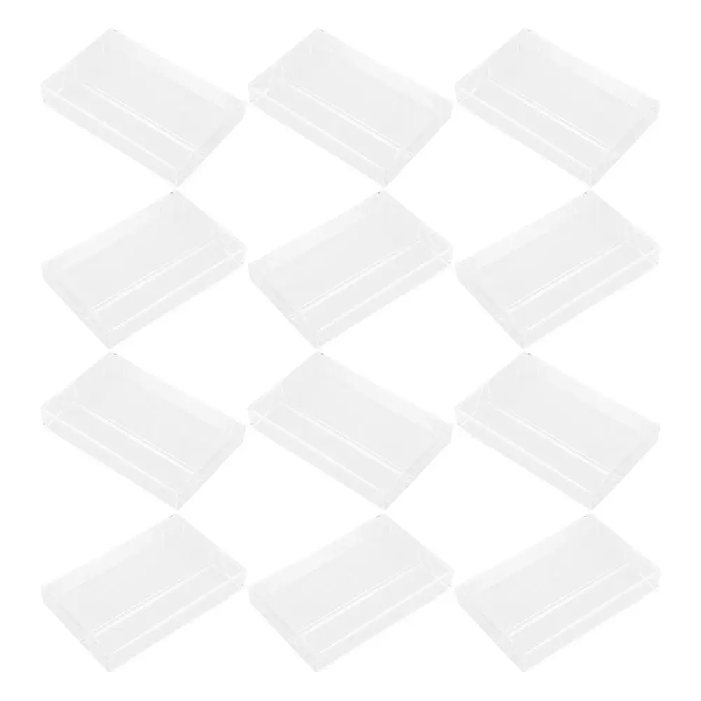 

12Pcs Cassette Storage Box Retro Clear Plastic Cassette Tape Cases Sturdy Organizer Portable Music Tape Holder Storage Solution