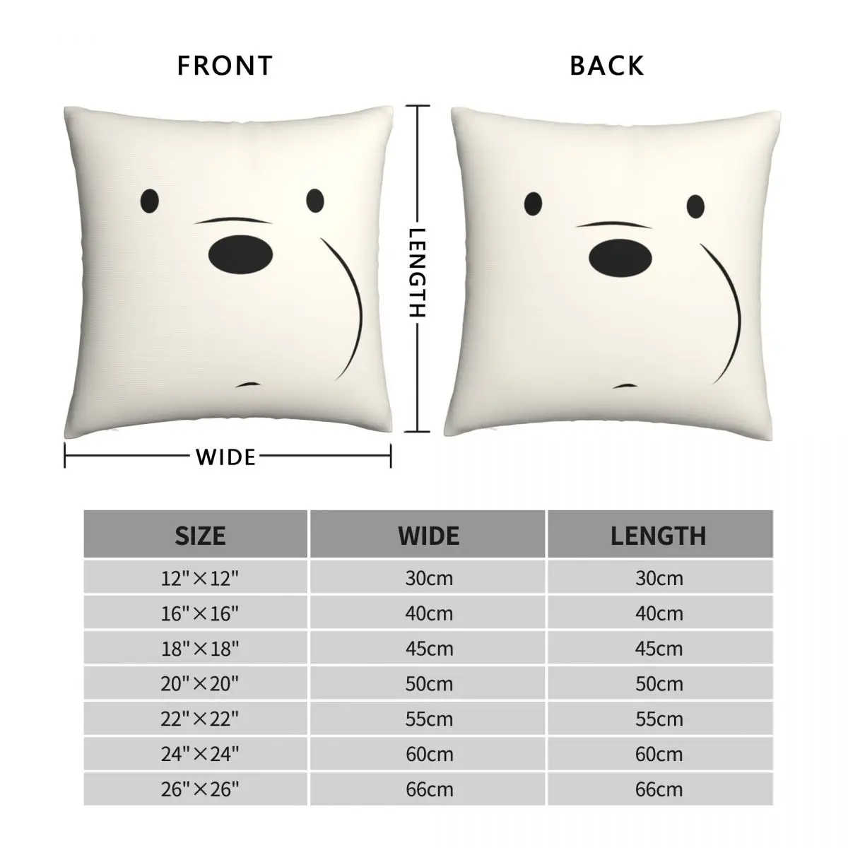 Ice Bear Square Pillowcase Polyester Linen Velvet Creative Zip Decor Throw Pillow Case Home Cushion Case Wholesale