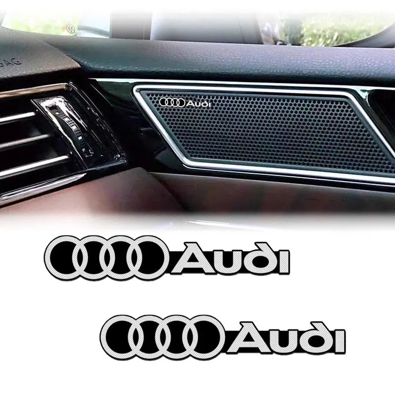 Audi pieces of aluminum alloy speaker stickers For Audi S8 TT A4L A6L RS3 RS4 RS5 RS6 C6 S3 S4 S5 S6 S8 A7 A1 A3 A4 A5 Q3 Q5 Q7