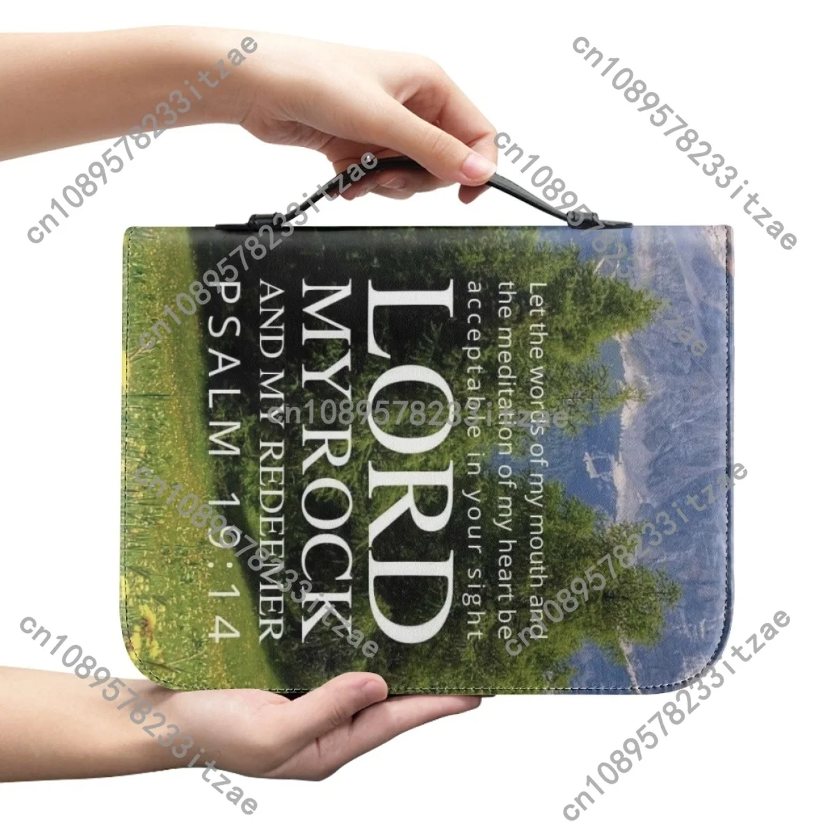 Nature Bible Verse Printed Bible Bag for Women Leather Bible Cover Case Practical Christian Church Study Book Holy Storage Boxe