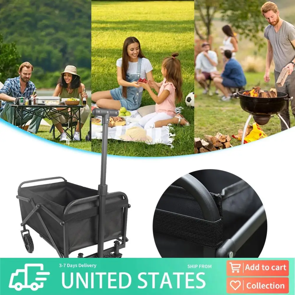 

Складная тележка-тележка большой емкости, сверхмощная складная тележка для сада, садовая тележка для продуктов, кемпинга, покупок, пляжа