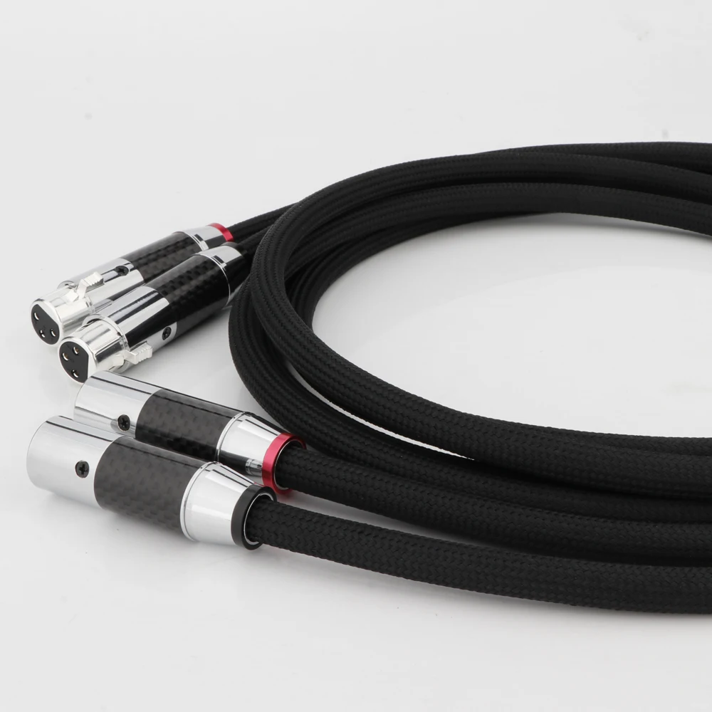 Prefair X404 Audiophile kelas atas 99.998% OFC kabel XLR berlapis perak dengan colokan XR1801 berlapis Rhodium