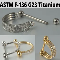 1PC G23 Titanium Cz Ear Cartilage Tragus Zircon Barbell Helix Earring Rook Sung Lobe Piercing Jewelry