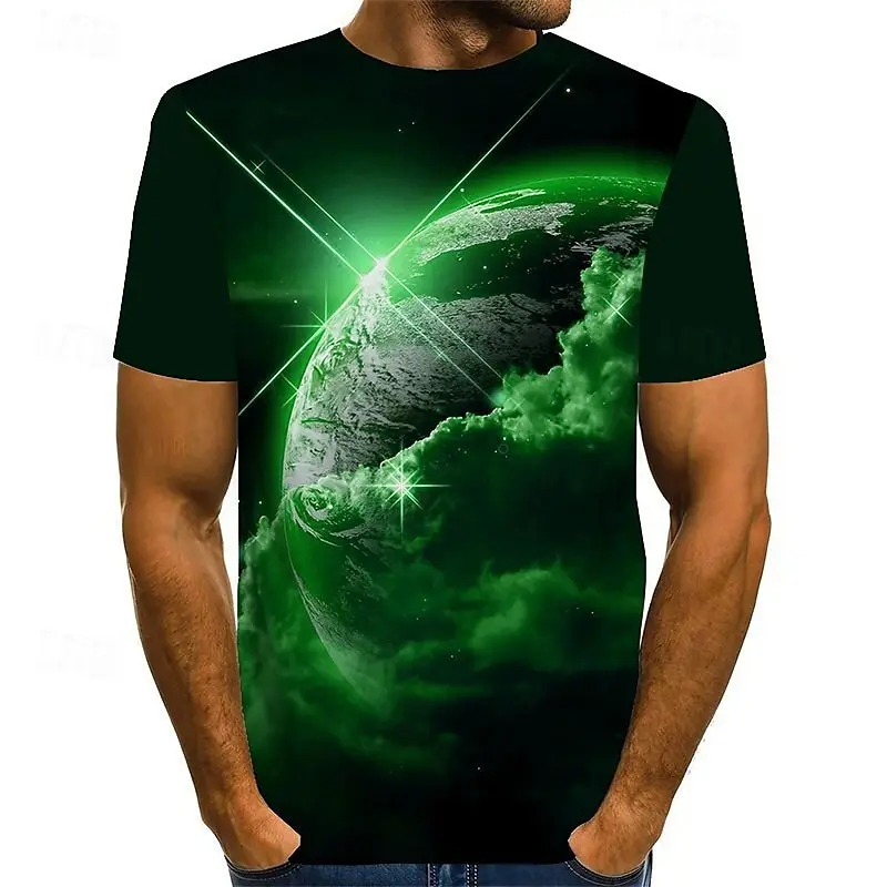 Men's Interstellar Graphic T shirt 3D Print Short Sleeve T-shirt Outdoor Sport Top Casual Street Personality Men Summer Clothing