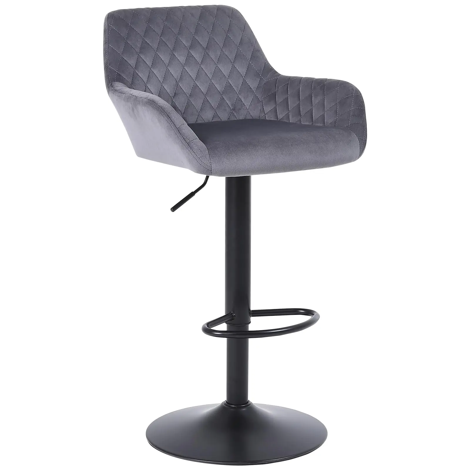 Set di Sgabelli da Bar Ralex-chair da 1/2/3/4 Pezzi, Superficie in Tessuto Vellutato, Sgabelli Girevoli Regolabili in Altezza con Schienale e Bracciol