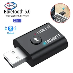 Adaptador Bluetooth inalámbrico 2 en 1, transmisor USB 5,0 para ordenador, TV, portátil, altavoz, adaptador de auriculares, receptor Bluetooth