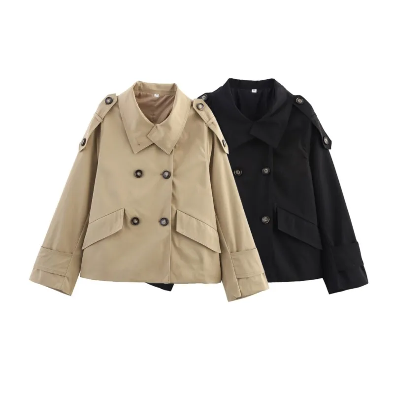 

HipSeam Double-Breasted Women Trench Coat Fashion Office Lady Turn Down Collar Long Sleeves Windbreaker Women's Outerwears