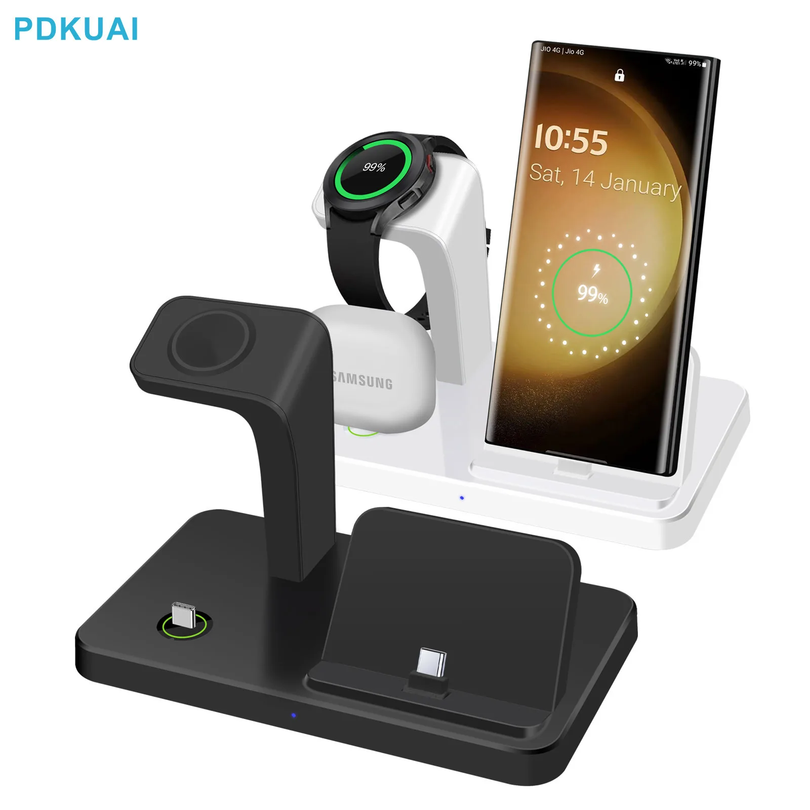 3 in 1 15W Wireless Charger Stand For Samsung Z Fold 4/S23/S22 iPhone 14 13 12 Galaxy Watch 5 4 Buds Fast Charging Dock Station