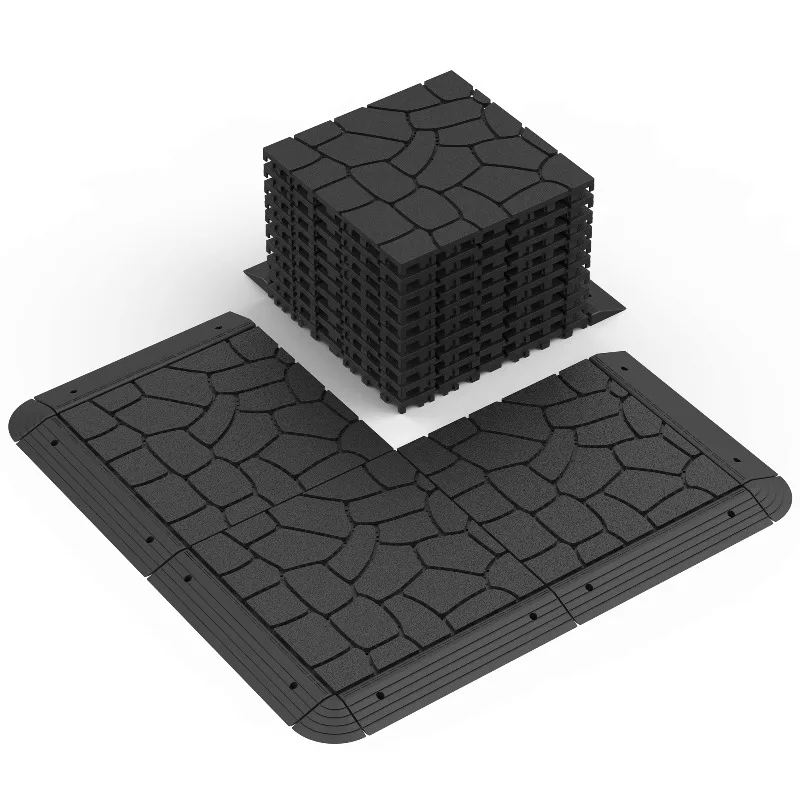 Non-Slip Interlocking PP Garage Floor Tiles Removable Plastic Deck Mats for Car Wash Outdoor
