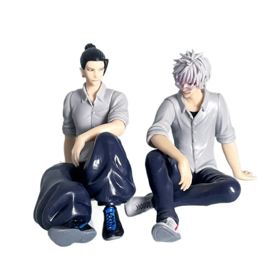 Jujutsu Kaisen Anime Figure, Gojo Satoru & Suguru Geto Sitting Collectible Figurine Model Toy, Desktop Decor Gift for Anime Fans