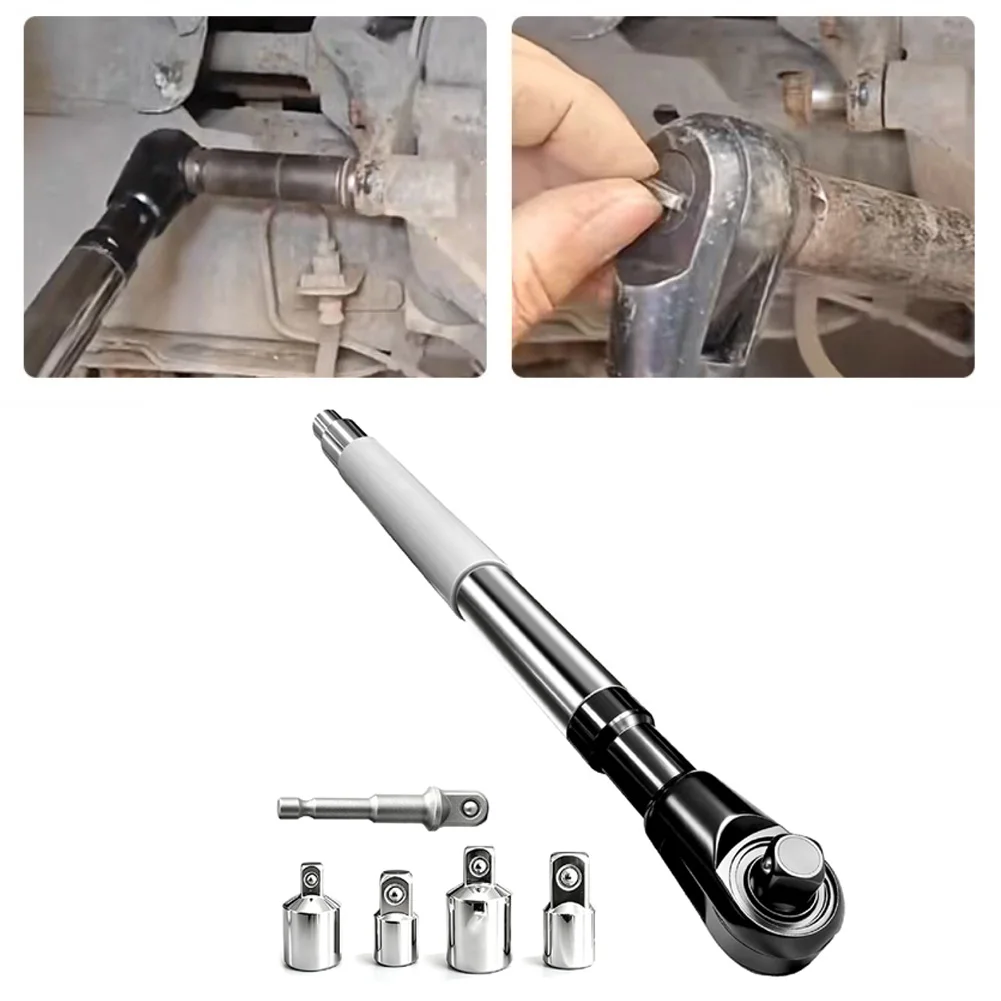 High Torque Wrench Extender Tool With 1/4’’ 3/8’’ & 1/2’’ Square Drive Adapters For Tight Spaces Automotive Repair