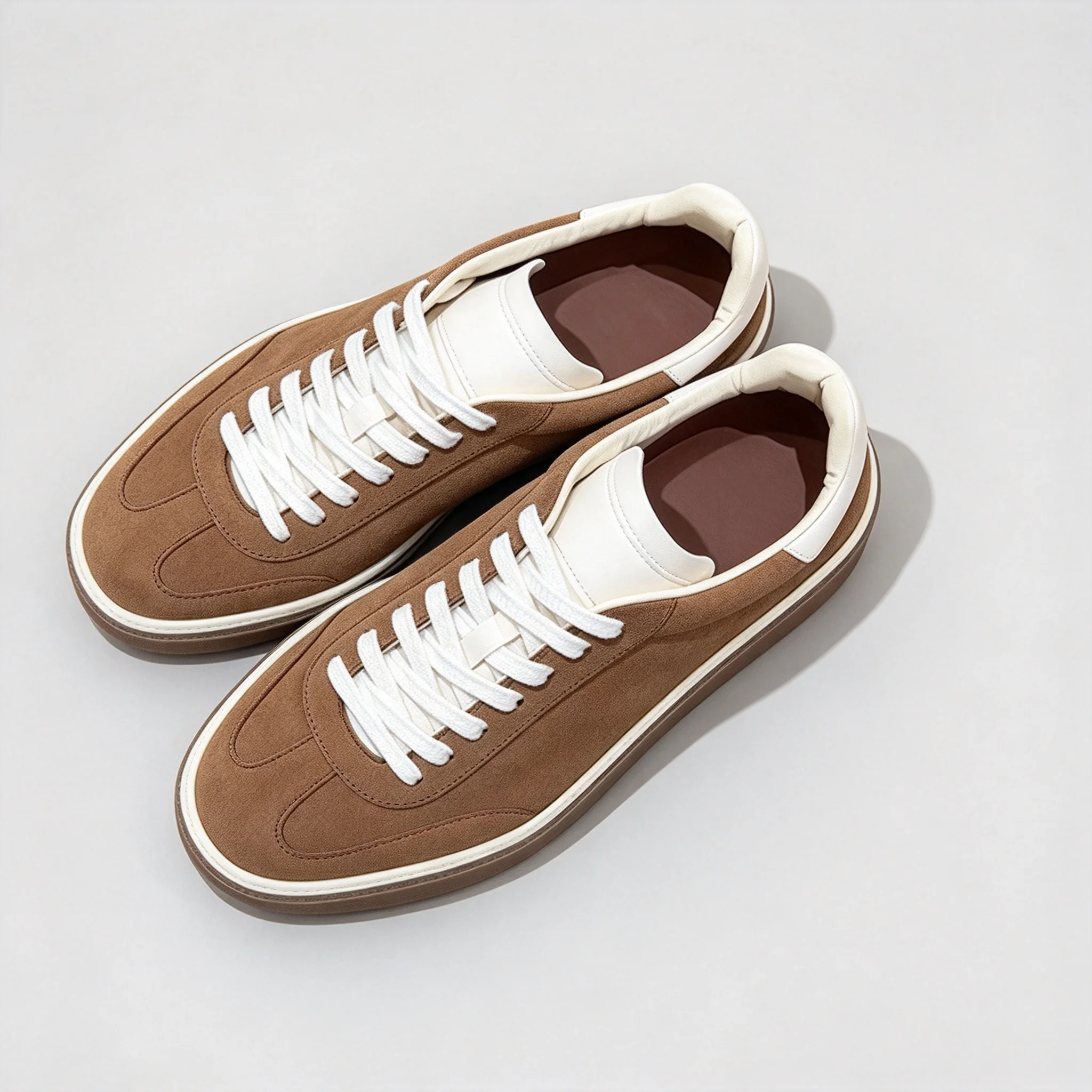 2026 New Maillard Vintage Brown Training Shoes Unisex Thick Sole Height Increasing Sneakers All-match Daily Walking Casual