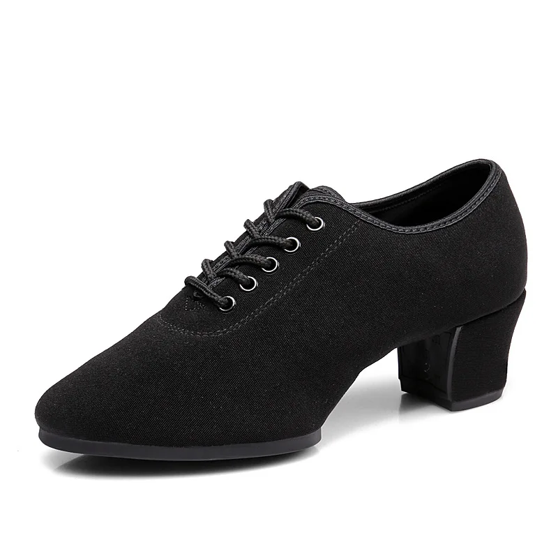 Zapatos de baile negros para mujer, zapatillas de baile latino, suela suave, tacón cuadrado, Ballet, Jazz, salón, Niña