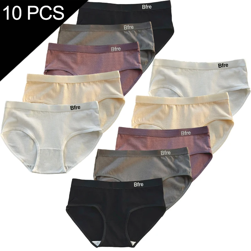 10 Pcs/Lot Breathable Cotton Adolescent Girls Panties Comfortable Solid Design Briefs Youthful Underwear for Puberty Girls