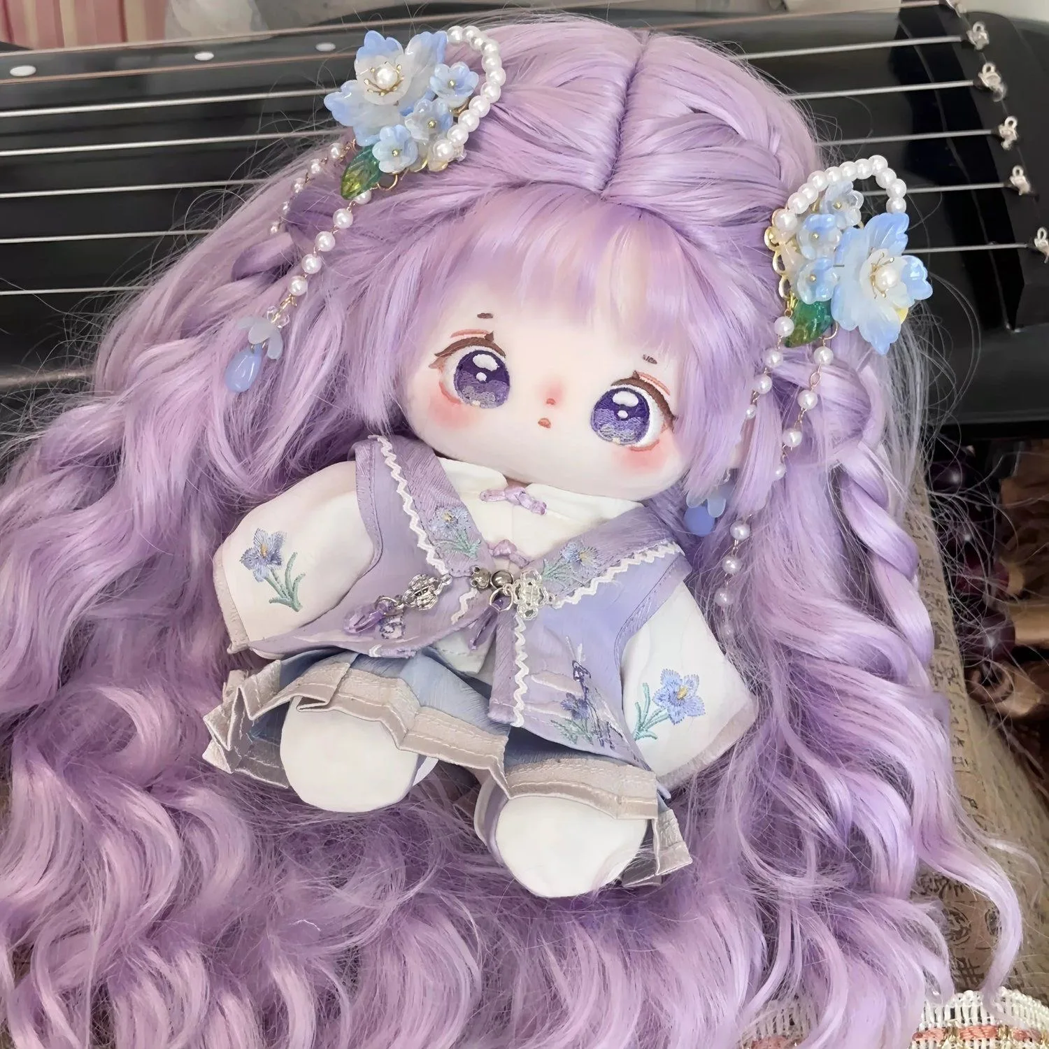 

20cm Cosplay Cotton Doll Ancient Style Clothes Set Doll Clothes Replacement Chinese Style Lilac Knot Baby Clothes No Attributes