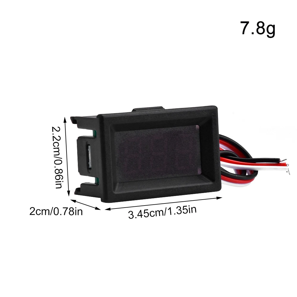 Mini misuratore di tensione del tubo con display a LED digitale da 0,36 pollici DC 3-30V per montaggio a pannello del motore dell\'auto Tester