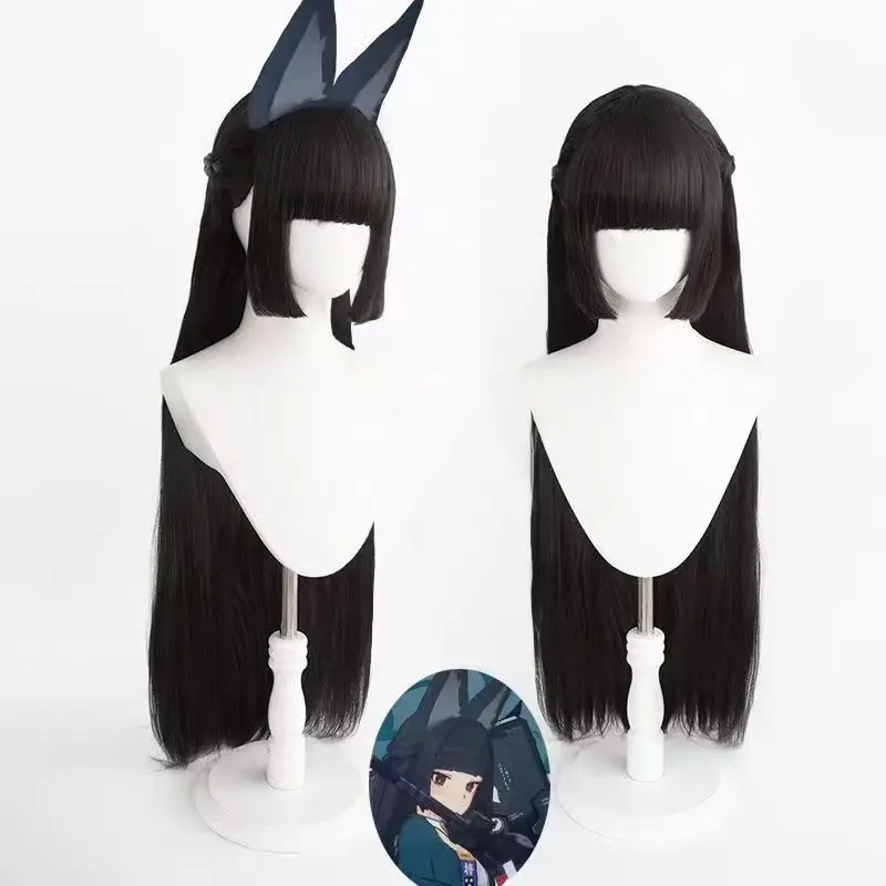 

Аниме Zenless Zone Zero Hoshimi Miyabi парик для косплея, черные длинные синтетические волосы, термостойкие парики для косплея с розовой сеткой