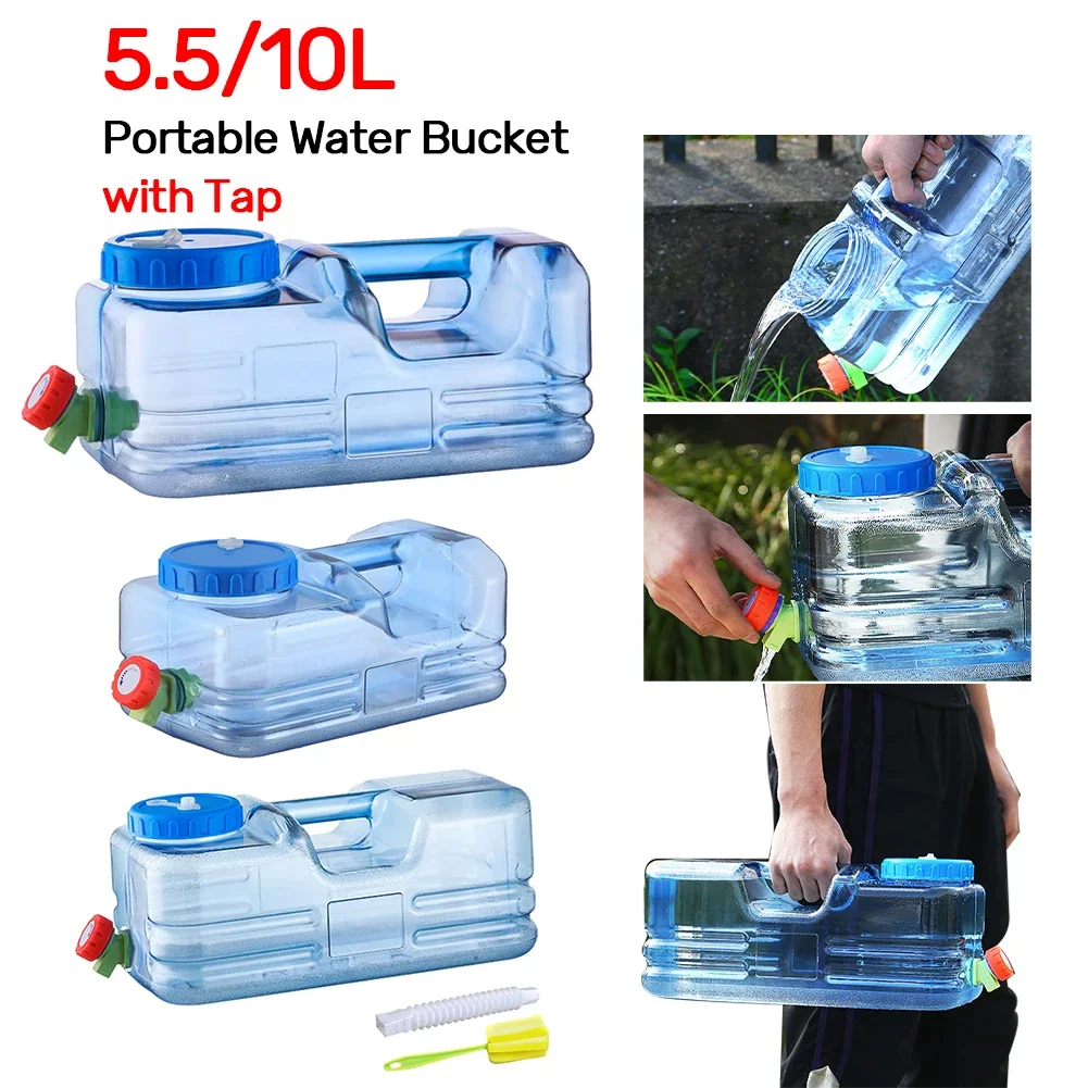 

5.5l 10l Outdoor Water Bucket Water Storage Camping Water Bucket Portable Water Container with Tap Food Grade for Picnic Travel