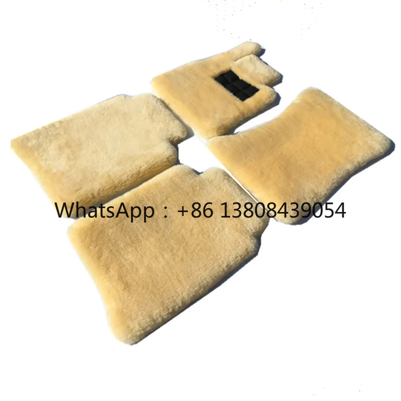 Full Set Luxury Autos Lamb Wool Waterproof/Dustproof Non-slip Car Floor Mats 100% Pure Australian Wool 5-Piece for Mercedes Benz