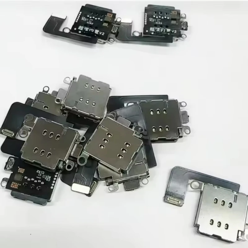 Dual SIM Card Reader Flex Cable Replacement with Tray for iPhone 16e 17e MEP DB IC Single SIM Repair Part