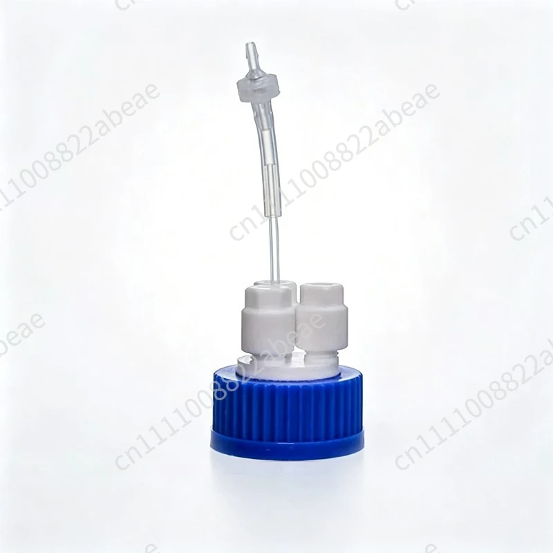 GL45 Safety Cap for HPLC Waste Collection  Solvent Bottle Cap with 1/8" & 1/4" Tubing Connections, Leak-Proof Vent System