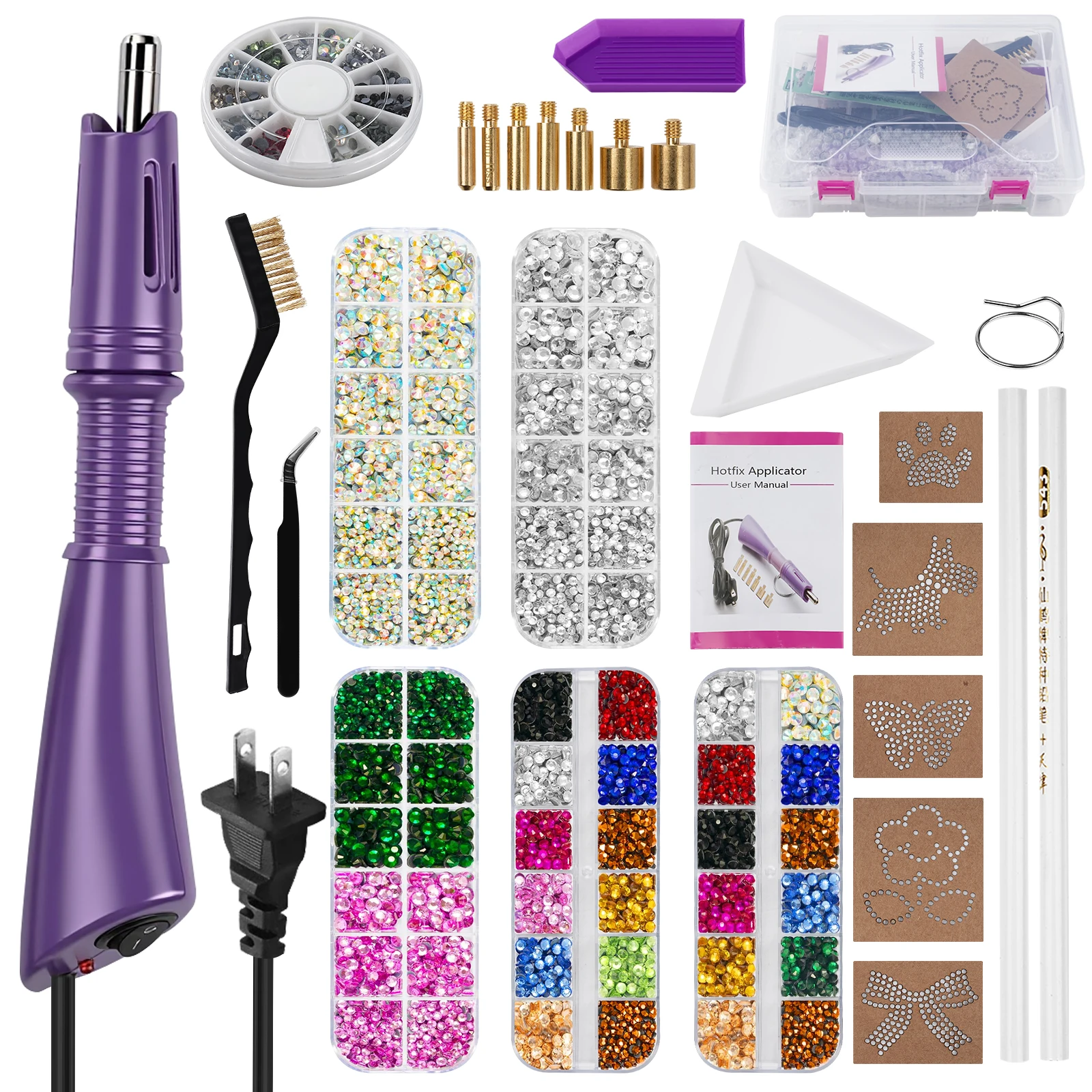 

Hotfix Applicator DIY Hot Fix Rhinestone Applicator Wand Tool Kit for Clothes Fabric Crafts Rhinestone kit US