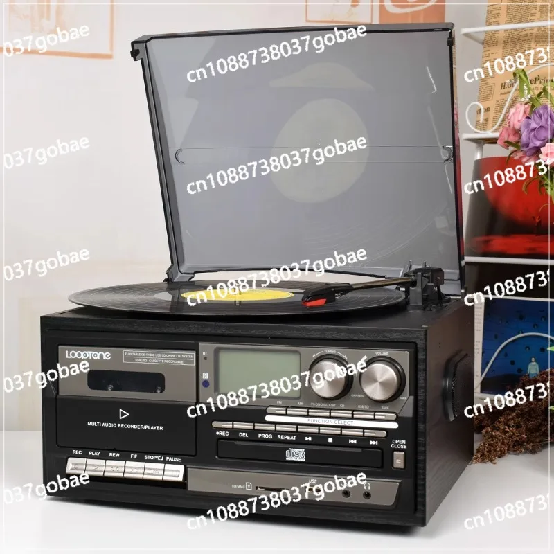 CE Free Customs Clearance Vinyl Record Player with CD Player Cassette Recording and Player USB SD FM Radio