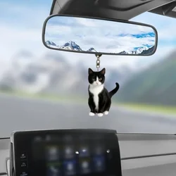 2D Trendy Tuxedo Cat Keychain Acrylic Charming Kitten Pendant Versatile Decor for Car Backpacks Home Festive Party Gift For Her