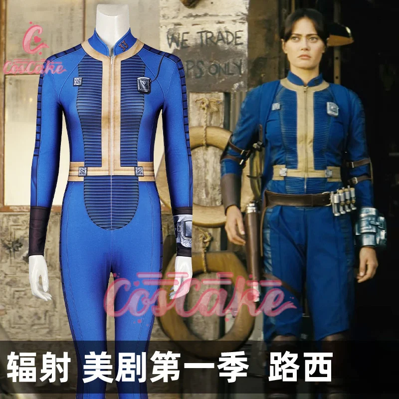 Fallout Lucy MacLean Cosplay Costume Female Male Survivor Suit Blue Bodysuit Uniform Halloween Carnival Party Adult Outfits Set