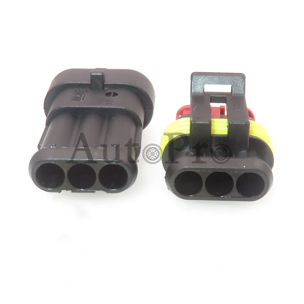 1 Set 3 Hole AC Assembly Car Wire Cable Socket 282087-1 282105-1 Automobile Electrical Connector Auto Parts