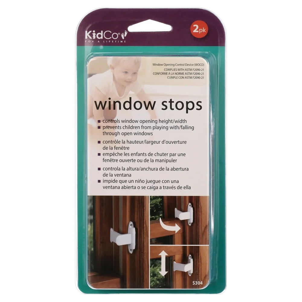 Child Safety Window Stop Adjustable Lock Mechanism Multi-pack Single Double Hung Sliding Windows ASTM Compliant 2 Pack