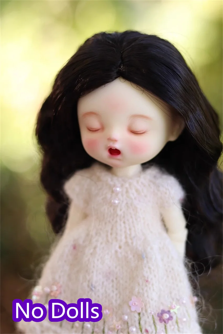 BJDドールウィッグ エレガント 1/8 ガールズ ゴールデン グレー ブラック ソフトミルクシルク ウェービー ロング カールヘア デイリー おもちゃ ギフト BJDドールアクセサリー