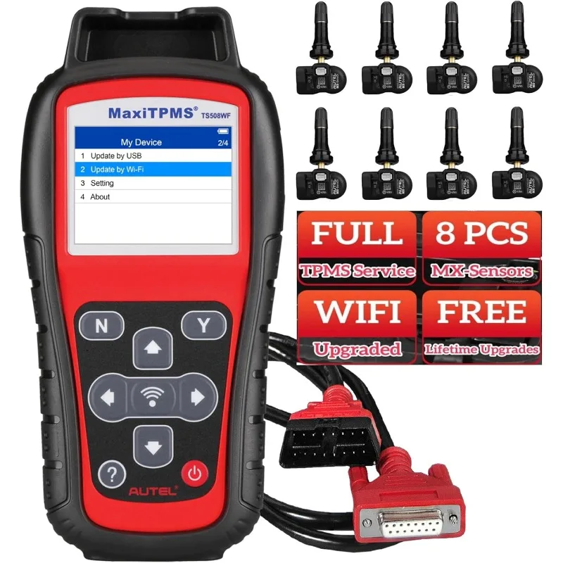 

Autel MaxiTPMS TS508WF KIT Sensor Programming TPMS Programming Tool = TS508WF + 8PCS Rubber Valves MX-Sensor