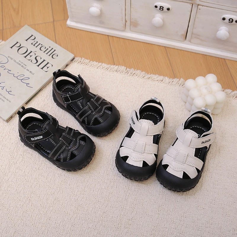 Mumoresip Toddler Kids Sports Sandal Toes Capped Anti-kicked Boys Girls Sandals Non-slip 2026 Summer New Baby Walking Shoes Soft