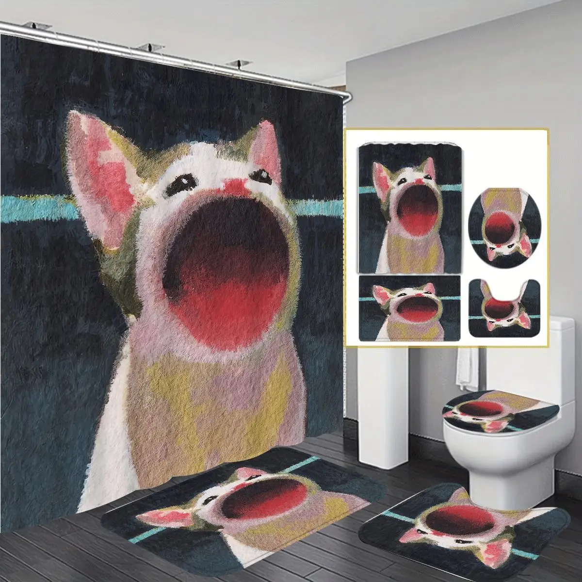 

Cute cartoon duck Shower Curtain Polyester, Washable, for Multi-style Bathroom Shower, Home Decor Ornaments with 12 Hooks,