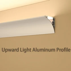 Lumière LED vers le haut avec profil en aluminium, gypse intérieur, lavage mural, lampe linéaire pour chambre à coucher, chevet, plafond, décor, profil de réflecteur