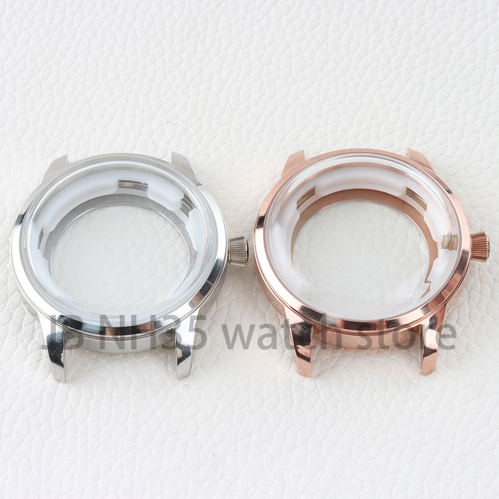 Silver/Rose Gold 40mm NH35 Arched Glass Case for Cocktail Time Presage NH35 NH36 NH38 Movement 35mm Dial 316L Stainless Steel
