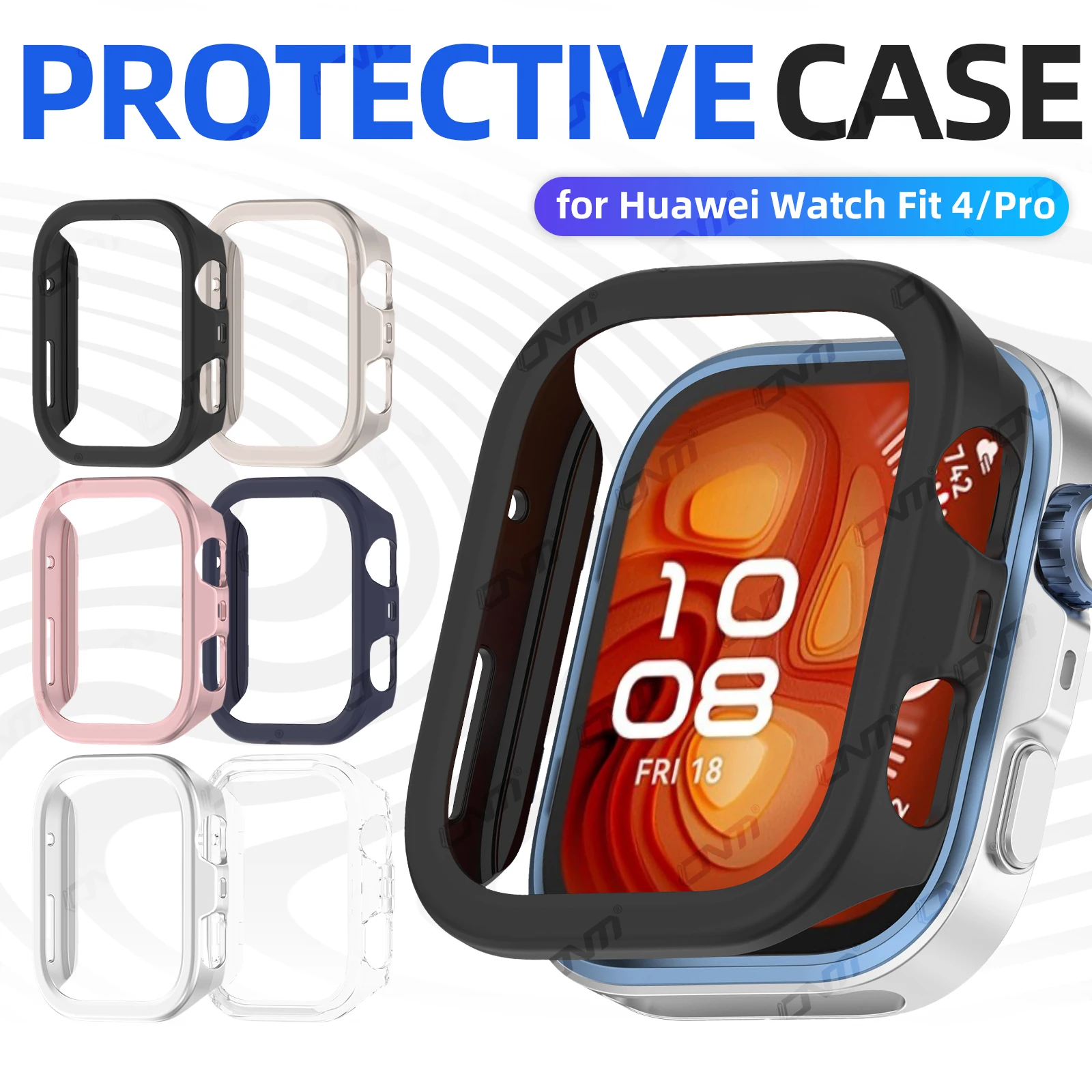 حافظة حماية مجوفة من البولي كربونات لساعة Huawei Watch Fit 4/4 Pro - غطاء ساعة أنيق ومتين