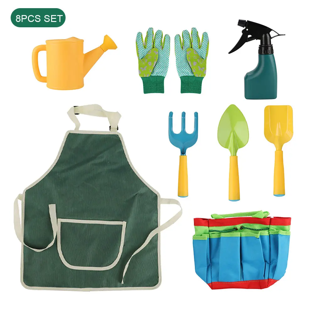 Escavando areia jogando ferramentas para crianças, conjuntos de ferramentas de jardinagem, kit de ferramentas de jardim infantil, pá de mão, sacola