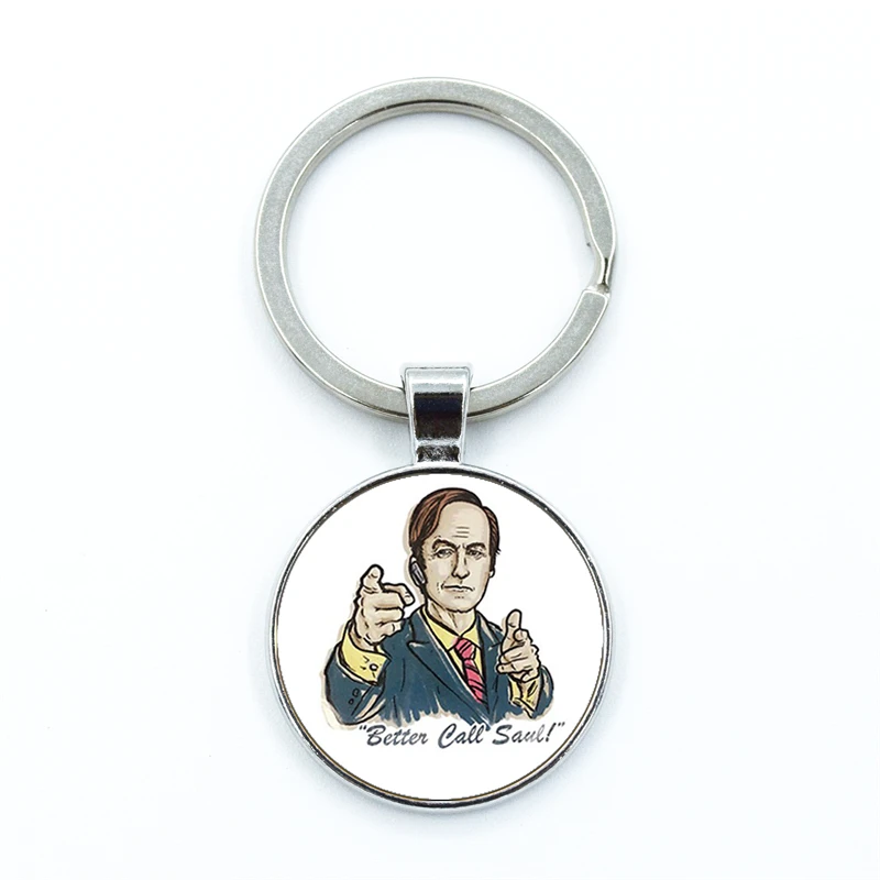 Better Call Saul TV Show Keychain Glass Dome Cabochon Key Chain Ring Jewelry Men and Women Fashion Accessories Gifts