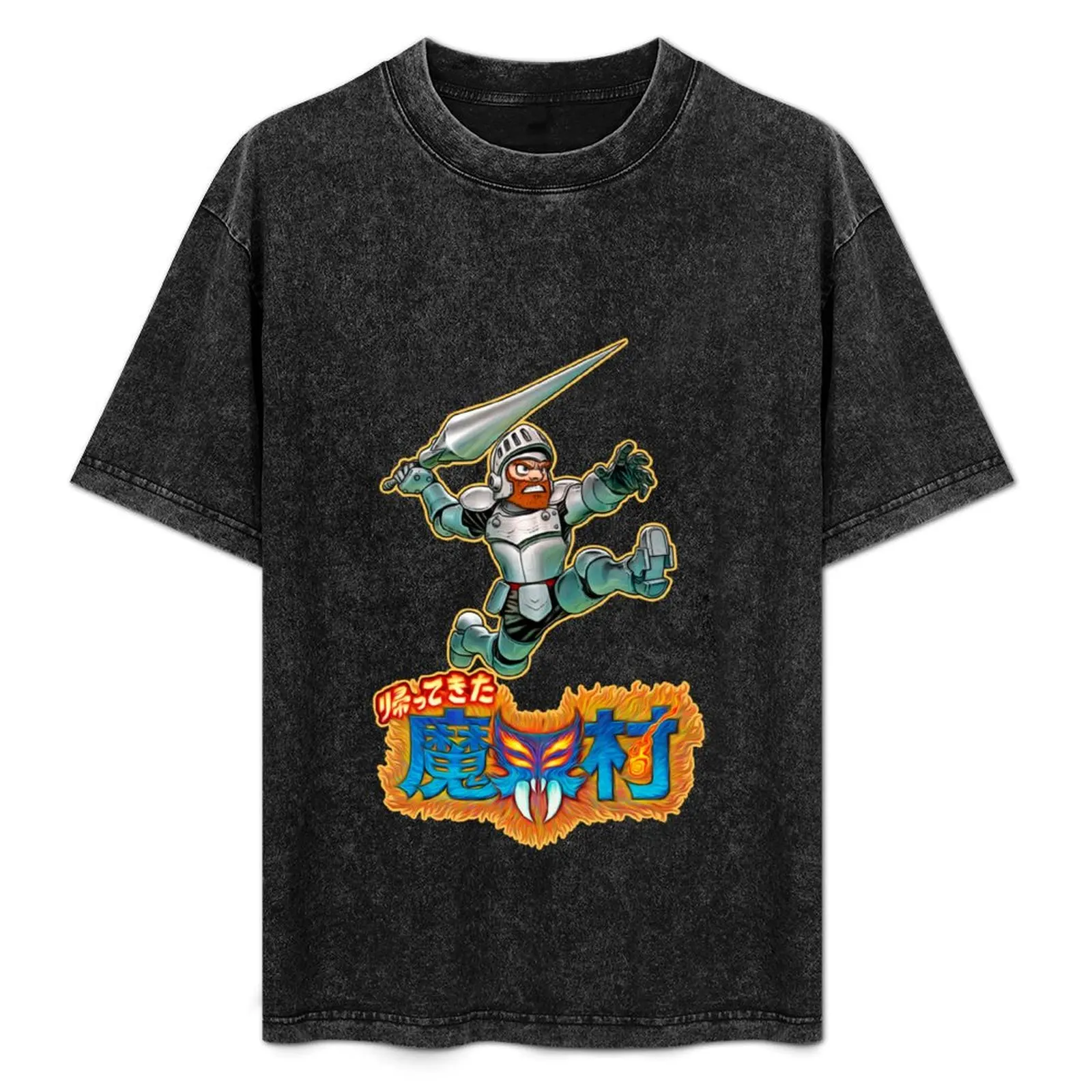 

Ghosts n goblins resurrection sticker T-Shirt Basic Casual Wear Short Sleeve Top