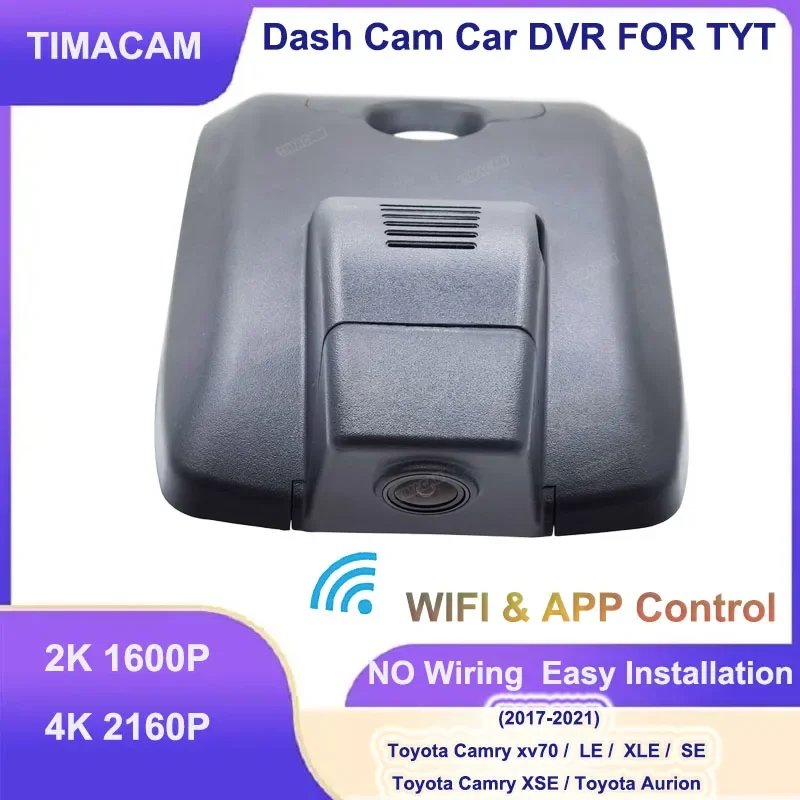 

TIMACAM For Toyota Camry xv70 70 v70 Aurion For Toyota Camry LE XLE SE XSE 2017-2020 2021 2022 4K 2160P Dasham 2K Car Dvr Camera